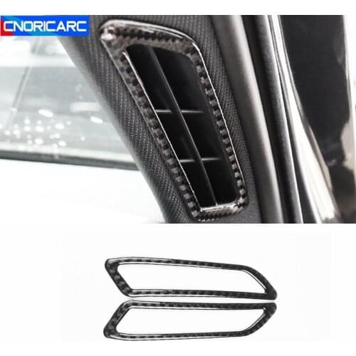 Car Styling Carbon Fiber A Pillar Air Outlets Decoration Frame Cover Trim For Audi A6 C8 2019-20 Interior Accessories