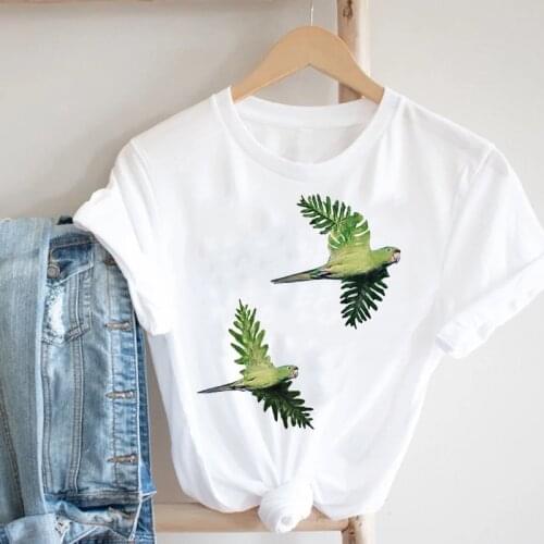 Women Clothing Bird Cute 90s Cartoon Lady Style Trend Cartoon Summer Clothes Print Tshirt Female Tee Top Graphic T-shirt