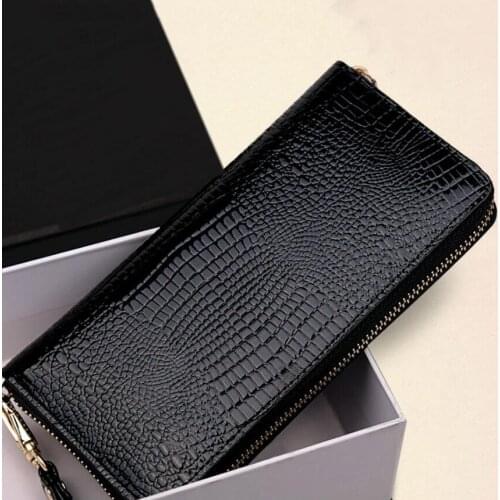 Patent leather lady purse long zipper hand bag large capacity mobile phone bag Korean version wallet hand bag student wallet