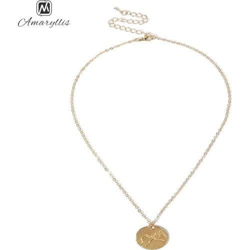 Amaiyllis Simple Metal Round Coin Pendant Choker Necklace For Women Gold Color Metal Chain Beach Vacation Choker Collar Colliers