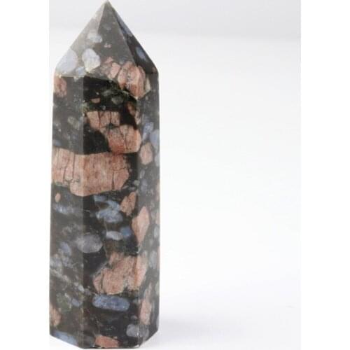1pc Natural Glaucophane Stone Crystal Point Healing Obelisk Quartz Wand Beautiful Ornament for Home Decor Energy Stone Pyramid