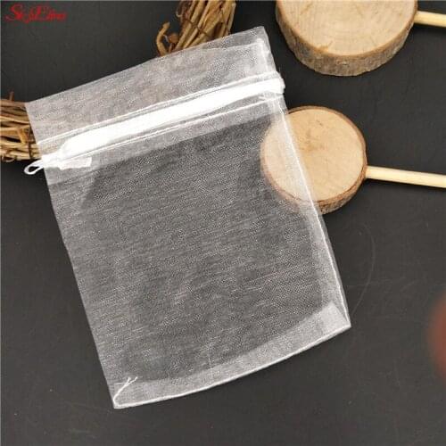 50 pcs 7x9 10x15 13x18cm organza bag jewelry packaging bag wedding party decoration drawstring tulle bag gift bag 5z