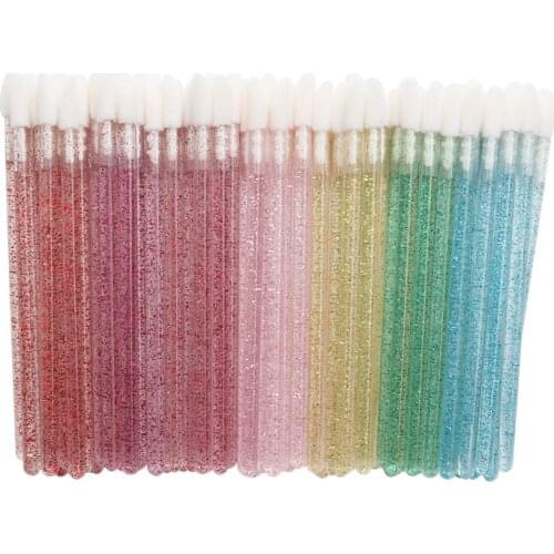 500/1000Pcs Disposable Crystal Lip Brush Cleaning Lipstick Eyelash Eyebrow Brush Wholesale Gloss Wands Applicator MakeUp Toolol
