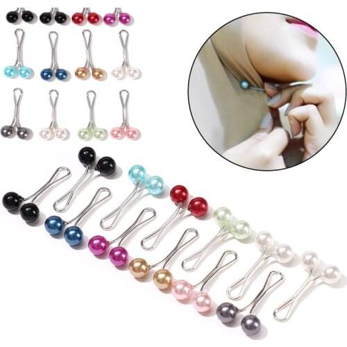 6pcs New Alloy Imitation Balls Brooches Pin For Womens Scarves Exquisite Fashion Clip Zinc Alloy Crystal Hijabs Pins Brooches