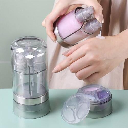 6 in 1 Portable Travel Dispenser Shampoo Lotion Shower Gel Case Press Sub-bottle Split Bottles Tour Emulsion Organizer Set