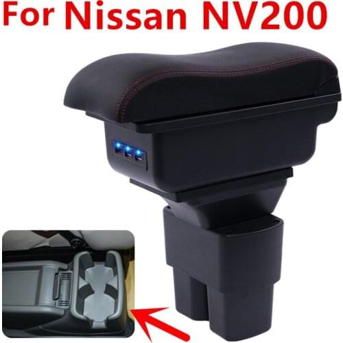 Car Center Console Armrests Storage Box for Nissan NV200 evalia armrest box With USB interface 2019 2011 2013 2014 2015 2016