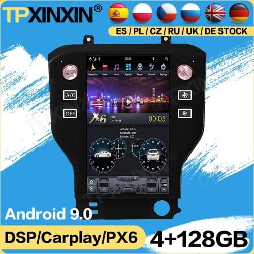 Carplay Tesla 128G Radio 2 Din Stereo Receiver Android For Ford Mustang 2015 2016 2017 2018 2019 2020 GPS Player Audio Head Unit