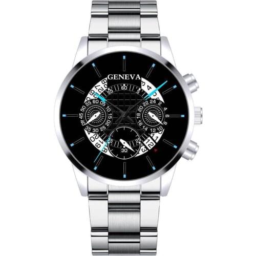 Hot Selling Quartz Luxury Watch Men Chronograph Stainless Steel Band Luminous Three Eye Needle Movement Men Business Watches