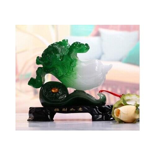 Arte regalo Jade repollo de suerte accesorios modernos regalos boda resina del hogar China wholesale factory Arts pet cozinha