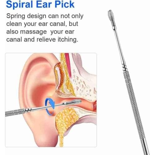 1pc Ear Wax Remove Kit Ear Pick Cleaning Tools Ear Pick Curette Wax Cleaner Removal Health Stick Tool