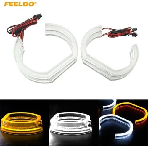 FEELDO 4pcs/Set Auto Crystal Angel Eyes Halo Ring DRL For BMW E90 Sedan 06-10/E92 Coupe 07-10 3-Color #FD2115
