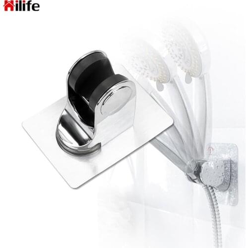 Shower Bracket Seamless Shower Head Base Bathroom Hook Wall Mount Punch Free Adjustable