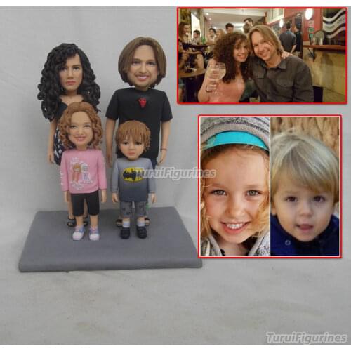 OOAK polymer clay doll family gifts for grandpa grandfather grandmother partents gift custom human face figure miniature statue