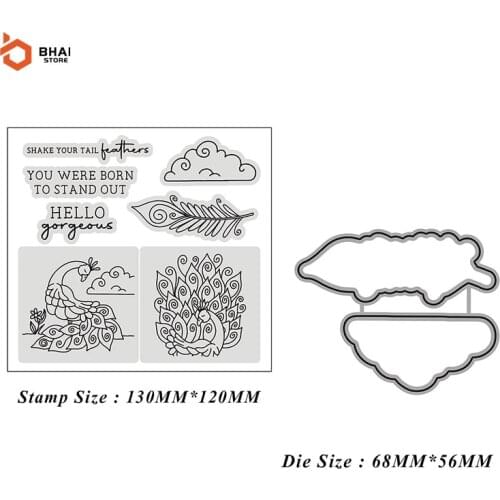 Peacock Spread Wings Metal Cutting Dies and Stamps for DIY Scrapbooking Photo Album Decorative Embossing DIY Paper Cards Dies