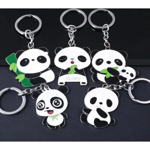 Metal panda key chain lovely panda key ring W9212