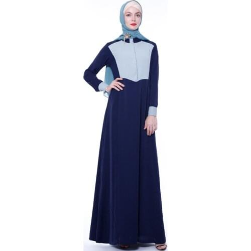 Ramadan Eid Muslim Dress Wholesale Dubai fashion Hit Color muslim abaya Maxi Dress female full length islamic robes Wy209