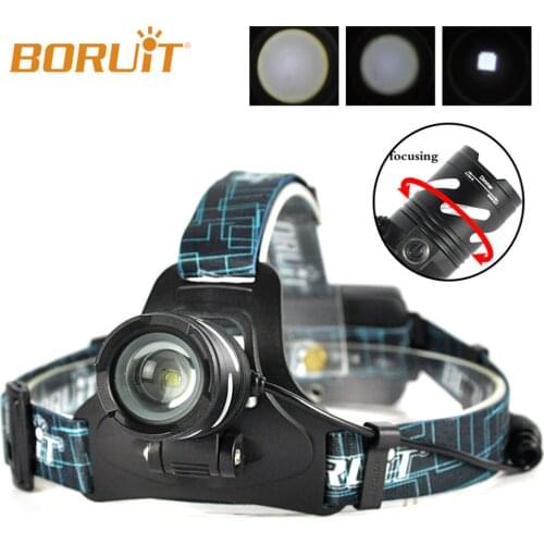 BORUiT B9 XP-G2 AAA/18650 Zoomable SOS Alarm LED Head Flashlight Torch Waterproof Head Lantern Lamp Camping RED Headlamp