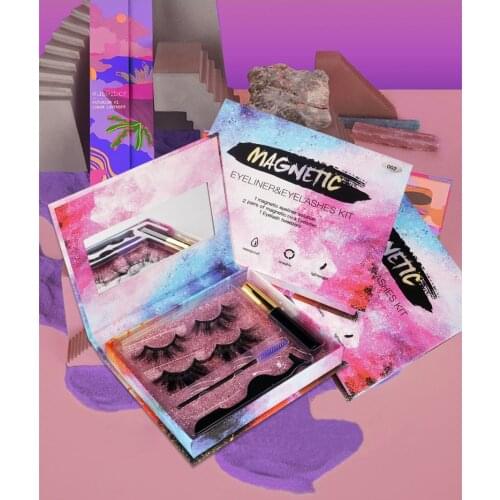 Crisscross Curly 25mm Mink Lashes With Magnetic Liquid Eyeliner Hand Made Thick Long False Eyelashes Extensions 50 Sets/Lot DHL