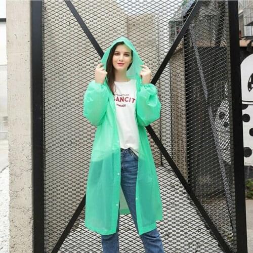 Unisex Fashion EVA Women Man Raincoat Thickened Waterproof Rain Poncho Coat Adult Clear Transparent Camping Hoodie Rainwear Suit