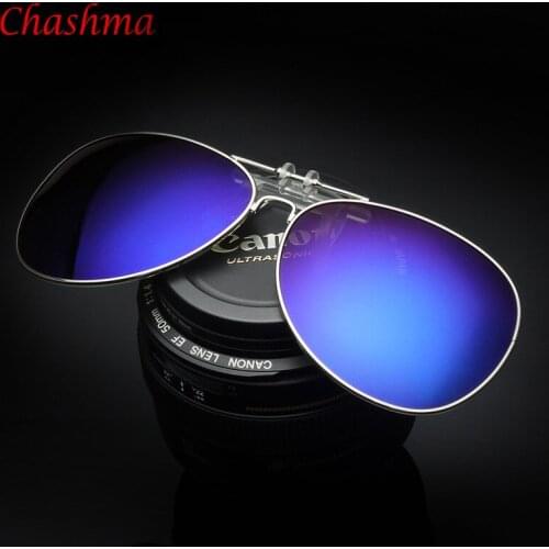 Multicolor Film Polarized Mens Sunglasses Large Frame Can Be Turned On Sun Glasses Clip Driving Glass Night Vision Clip 1062