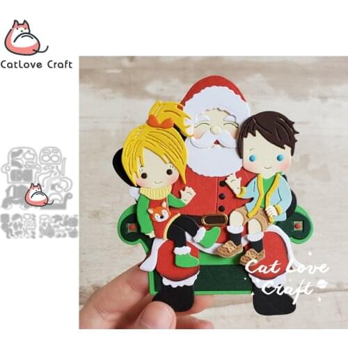 Christmas Santa Claus Boy Gir Metal Cutting Dies Scrapbooking Stencil Die Cuts Card Making DIY Craft Embossing New Dies For 2021