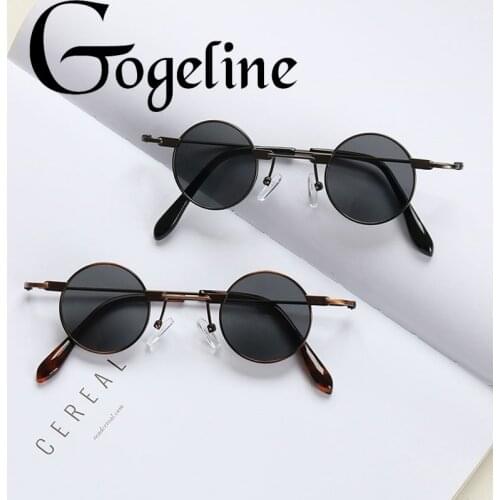 Small Round Sunglasses Women Men UV400 Metal Brand Designer Punk Sun Glasses Steampunk Vintage Goggles Black Shades
