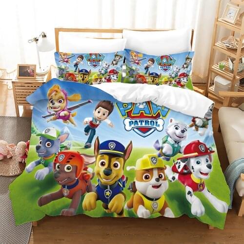 Spin Master Three-piece Bed Sheet set PAW PATROL Quilt Cover 3D Bedding Child Bedroom Duvet Cover Bedclothes 2/3pcs Set