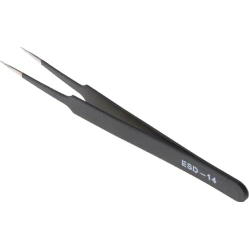 69HF Carbon Steel High Precision Black Handicraft Clamp Plier Curved Tweezer DIY Nipper ESD-15/ESD-14