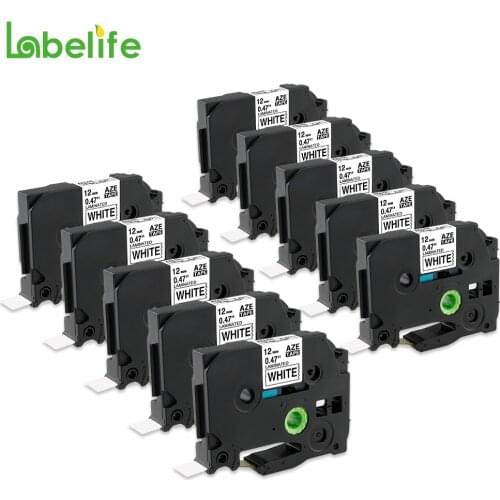 Labelife 10pcs 12mm TZ TZe Tape TZ231 TZe231 TZe-231 Compatible Brother P-Touch White Label Tape for PT-H100 Label Printer
