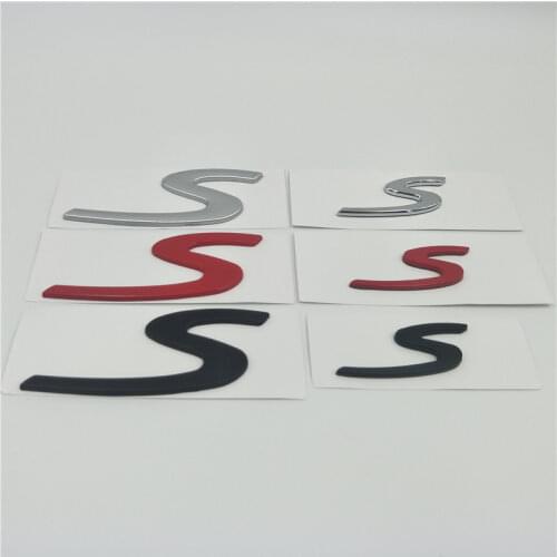 2 Size 52*22mm 82*38mm Rear Lid Trunk Boot S Emblem Logo Car Badge Decoration Nameplate Sticker