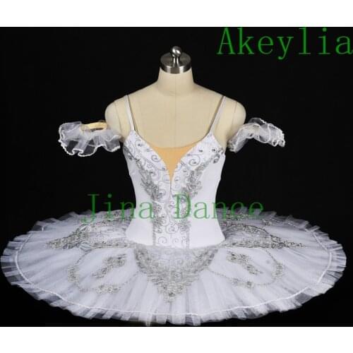 Women White Swan Professional Ballet Tutu green Classical Pancake Platter Tutu Skirt champagne Nutcracker Ballet Stage Costume