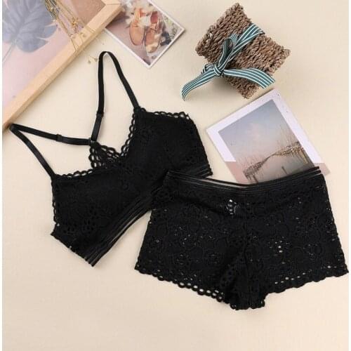 Women Summer Push Up Bras Underwear Lace Gathered Bottom Bra Set Beauty Back Bra Set