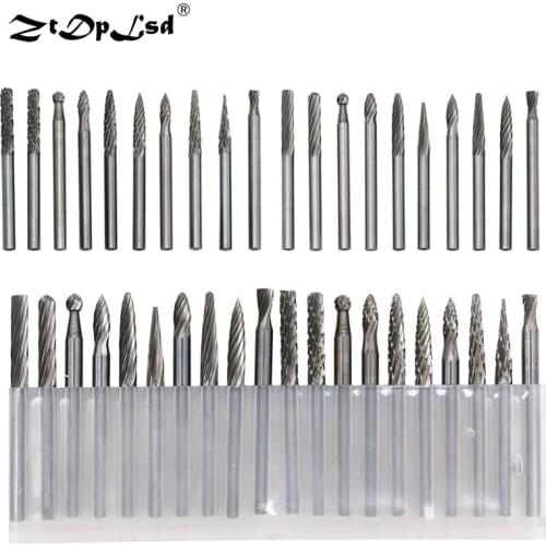 ZtDpLsd 20Pcs/Set 3mm Shank Milling Cutter Set Grinding Head Tungsten Carbide Rotary Burr Milling Cutter With Plastic Case