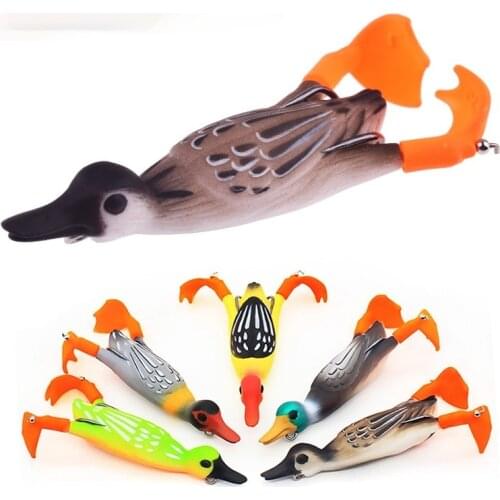 1Pcs Propeller Flipper Duck Fishing Lure Ducking Fishing Frog Lure 9.5cm 11.2g Artificial Bait Duckling 3D Eyes Day Baits Bass