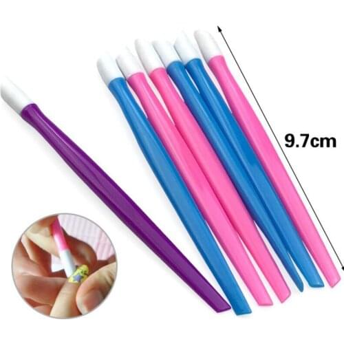 10pcs Nail Culticle Pusher Plastic Double Head Nail Pusher Dead Skin Cuticle Remover Nail Art Tool