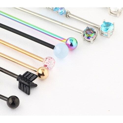 18Pcs 1.6mm Industrial Barbell Earring Set Piercing Bar Jewelry Safe Enough