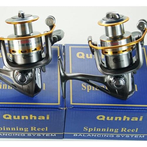 Free shipping Aluminium Spool Spinning Fishing Reel Front Drag 8BB 5.1:1 ST5000A+4000A Dark Gery