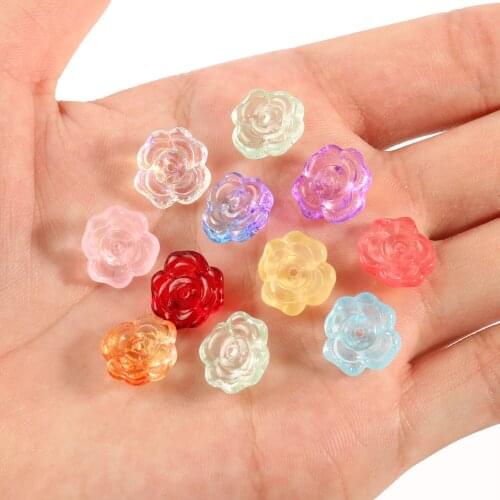 20pcs 13*13mm Czech Crystal Bead Crystal Colorful Glass Rose Petal Shape Bead For Jewelry Making Necklace Earrings Best Quality