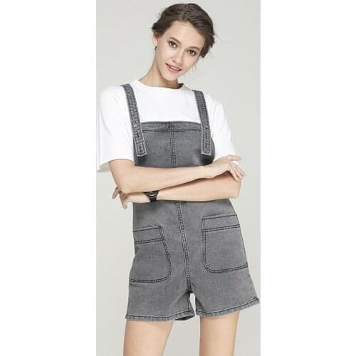 6XL 7XL 8XL Plus Size Short Denim Jumpsuit Jeans Women Summer 2020 Streetwear Loose Shorts Rompers Womens Black Grey Blue