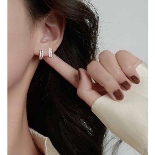 Elegant Fashion Silver Color Stud Earrings For Women Bridal Wedding Cubic Zirconia Round Square Earring Jewelry Gifts Brincos