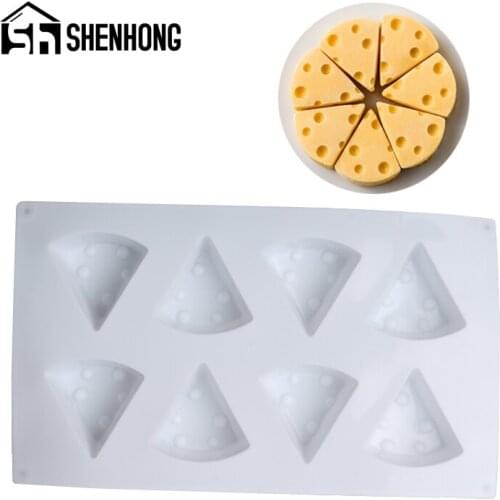 SHENHONG Mousse Cake Mould Cheese Shape 8 Cavity Silicone Molds Muffin Pastry Kitchen Baking Pan Cake Decorating Tools