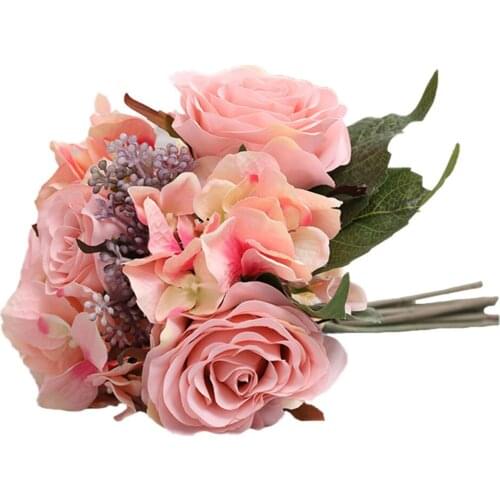 Artificial Hydrangea Rosette Bouquet Photographing Props Sisters Of Bridesmaids Silk Fabric European Style Bride Holding Flowers