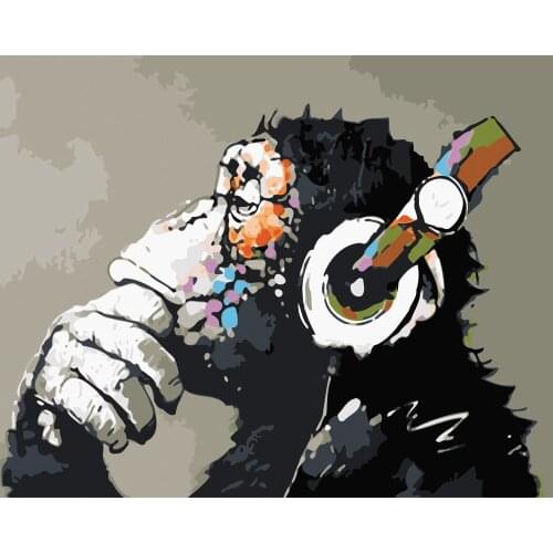 Abstract Monkey DIY Painting By Numbers Home Wall Art Picture Paint By Numbers Calligraphy Painting 40x50cm Artwork