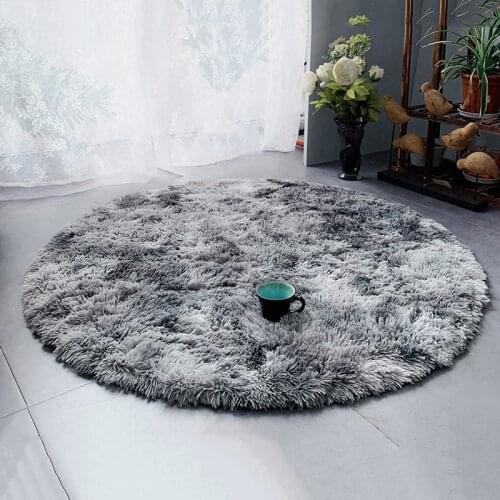 Nordic Plush Tie-dye Wind Ins Net Red Long Carpet Washable Round Carpet Tie-dye Nordic Living Room Bedroom Bedside Blanket