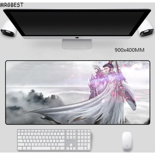 MRGBES Mouse Pad XXL Anime Handsome Man Picture Pads Lockedge Mats Keyboard Pad Mousepad for Laptop Computer Notebook Desk Mat