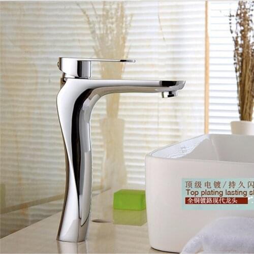 Kitchen Vidric Faucet Modern Bathroom Products Chrome Finished Hot and Cold Water a Faucet Mixer,Single Handle Water Tap