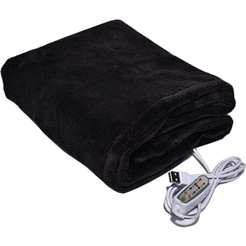 Machine Washable USB Heating Car Soft Plush For Sofa Bed Shawl Thermostat Travel Electric Blanket 3 Levels Timer Settings