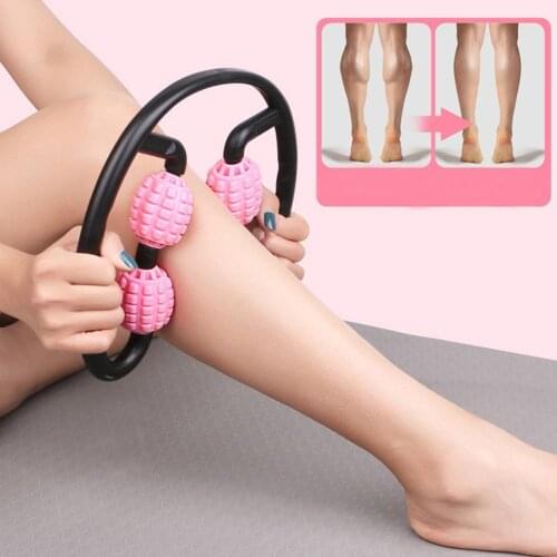 4 Wheels Leg Neck Roller Massager 2 colors Plastic Pressure Point Therapy Neck Leg Massager Shoulder Dual Trigger Massage