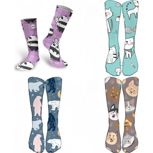 Mens Long Colorful Socks Cotton High Quality Funny Cartoon Animal Men Socks Comfortable Breathable Sox Festival Party Socks