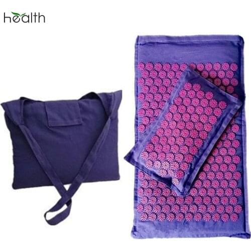 Yoga set Body Massage Acupressure Massage Mat & Pillow Set Neck Pain Relief & Muscle Relaxation Back Neck Cushion Kit